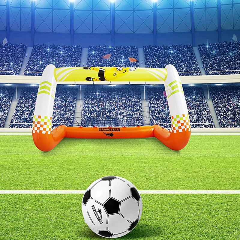 Family Pool Toys Floating Soccer Goal Set Inflatable Football Game