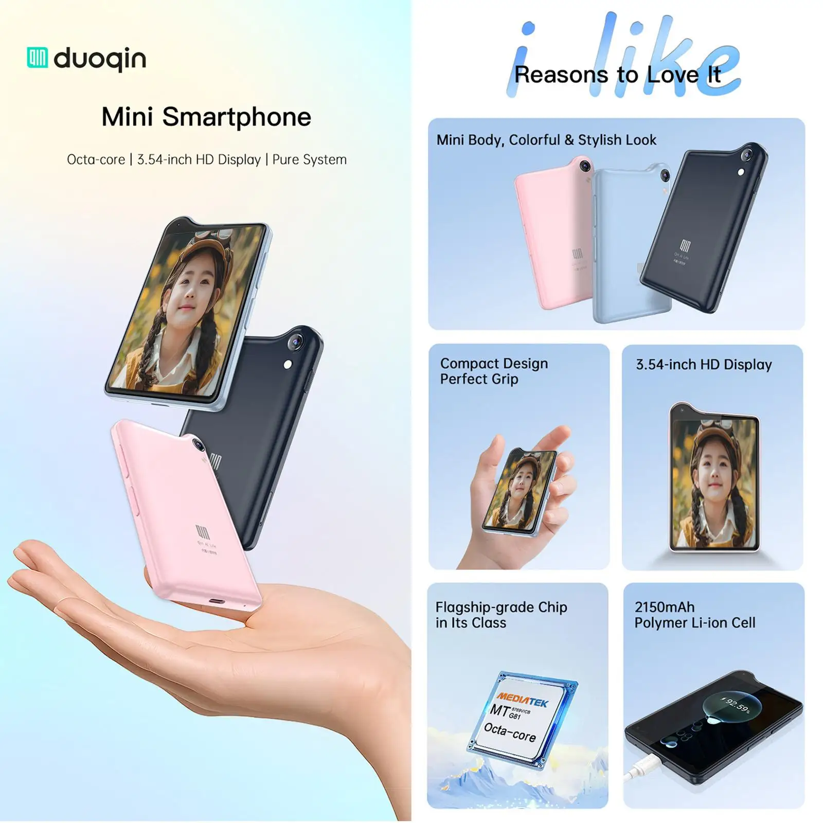 Duoqin QIN K25 Global 4G Smartphone 3.54 Inch HD Display Infrared
