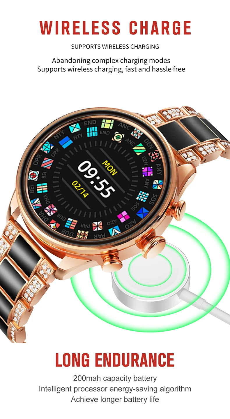 New GEN11 women's fashion multifunctional watch BT call heart rate blood pressure multi-exercise smartwatch