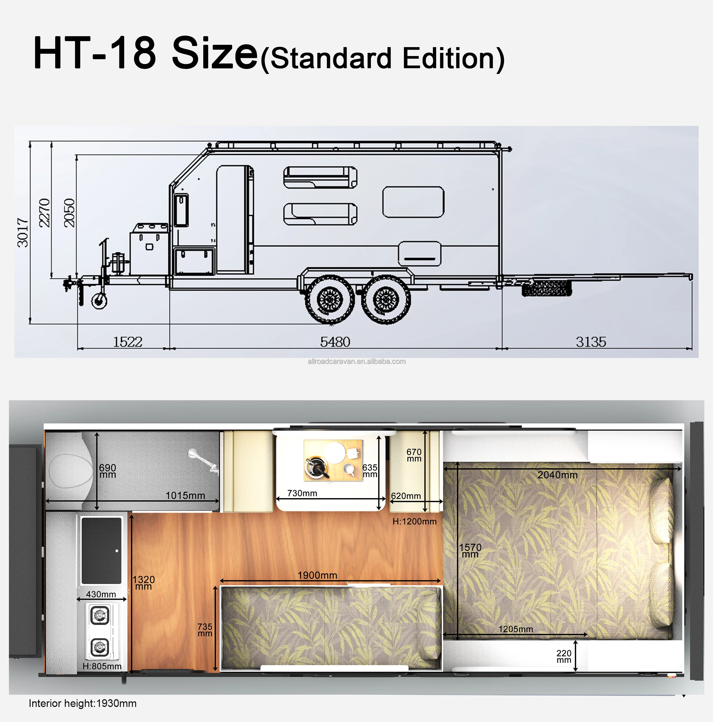 Australian Standard 18ft Overland Trailer - Hard Top Camper