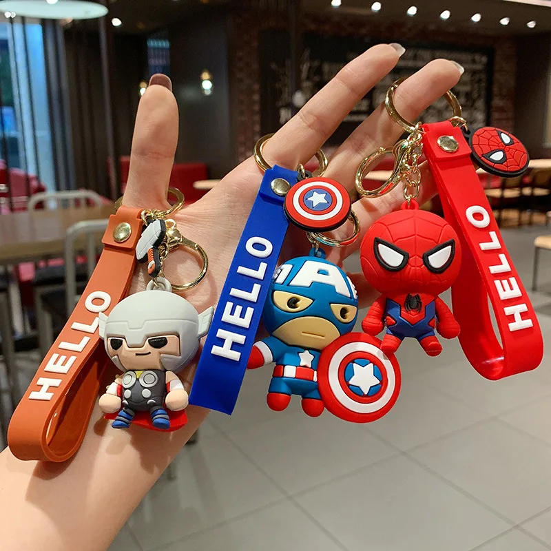 Cool Cartoon Newest Marvel Key Chain Pvc Rubber 3d Doll Spider-man Captain  America Pendant Keyring Backpack Ornaments With Strap - Buy Keychains,Anime  Keychain,Marvel Keychain Product on 