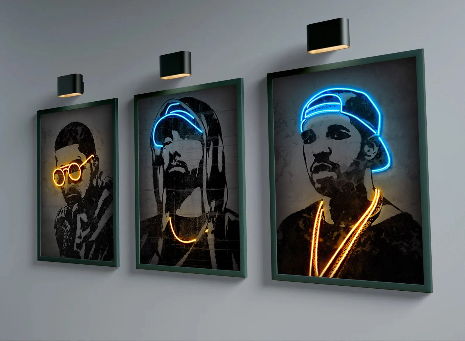 The Popular American Rappervariety Posters Hip Hop Rapper Poster Neon