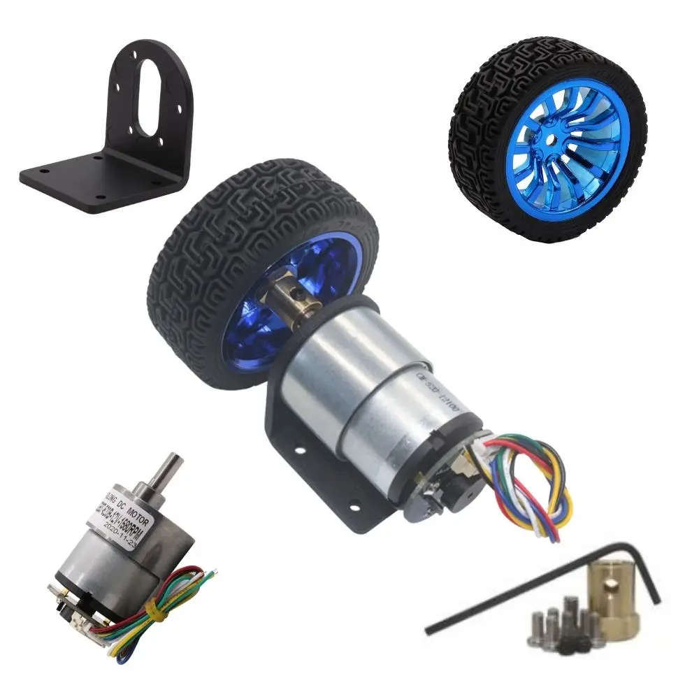 Kit Motor Codificador DC6V JGB37-520 Con Eje De 6mm Y Soporte Para Robot Inteligente O Coche De Equilibrio