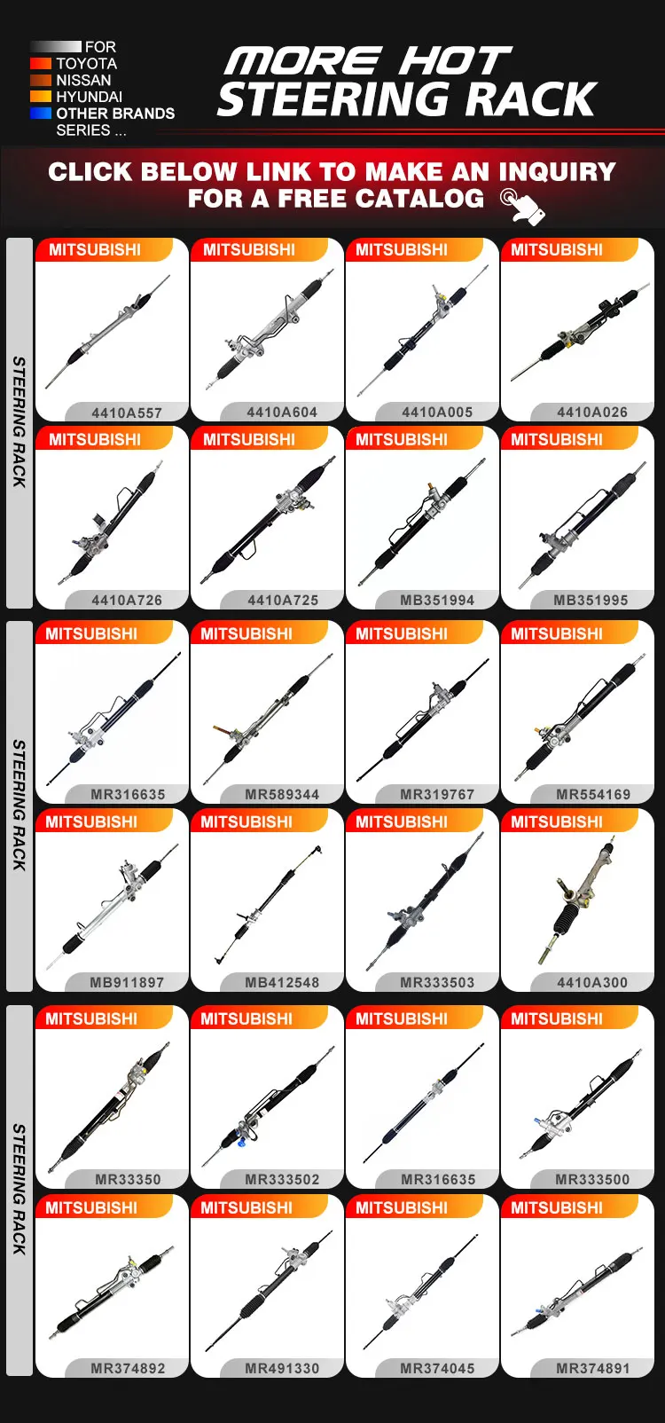 OEM Power Steering Rack Pinion for Mitsubishi Pajero