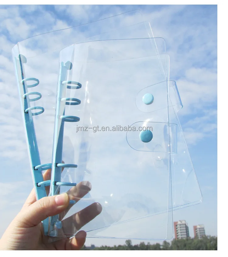 A5 A6 Notebook Budget Binders Plastic Clear Pvc Folder Planner 6 Rings