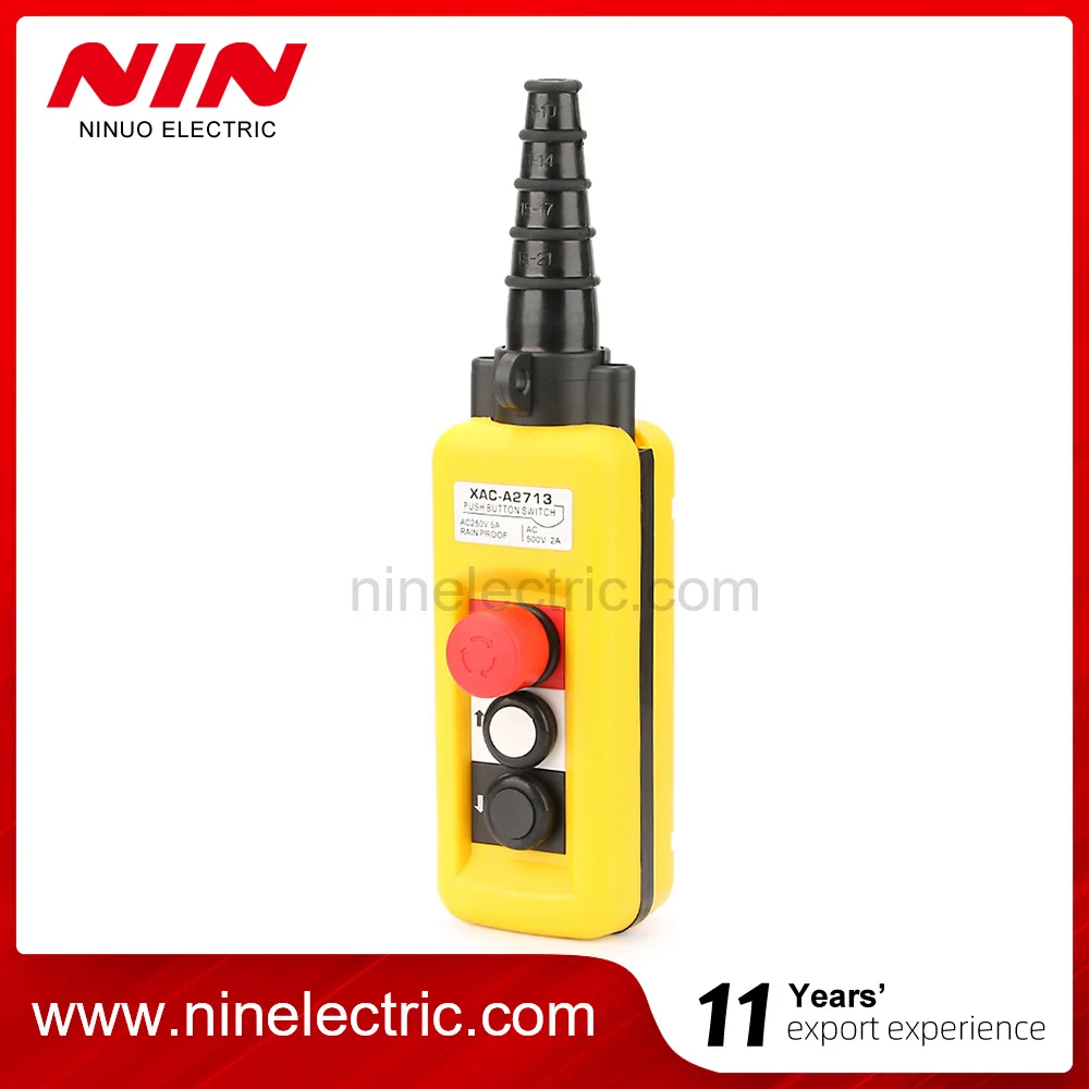 XAC-10713 Hoist Crane Pendant Push Button Station at ₹ 950/piece |  Faridabad | ID: 2853521490630 1PCS XAC-4713 One Speed Hoist Crane 4 Push buttons Pendant Control