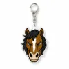 Mascota de caballo estribo blanco gris
