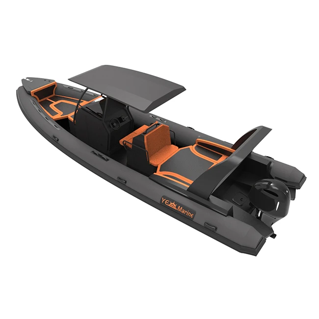 High Performance 28.7ft RIB 860 Aluminum Double Hull RIB Inflatable Hypalon/PVC Boat With T Top