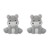 hippopotamus Focal bead Light Gray SA309
