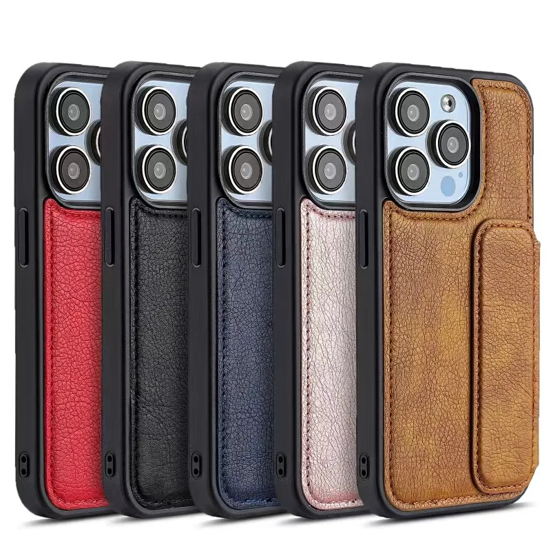 Laudtec Protective TPU Leather Case for iPhone 15/XR Mobile Phone Wallet Function Cover with Holder