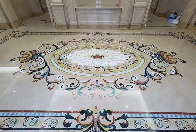 Professional Manufacturer Hotel Lobby Waterjet Marble Medallion Floor ...