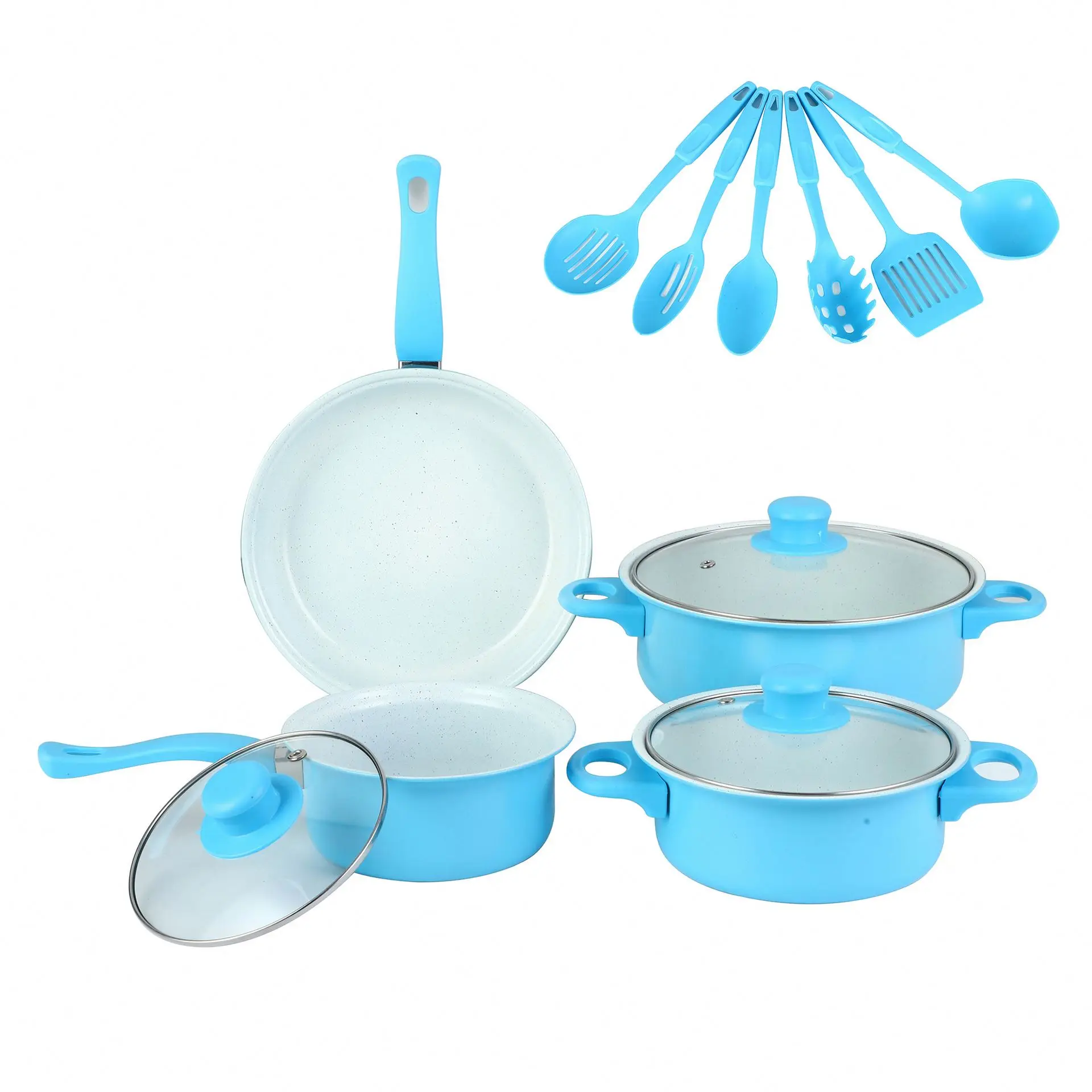 Pot Set Foreign Trade Pot 13-Piece Set Non-Stick Pan Stockpot Frying Pan Match Sets Kitchen Cross-Border Wholesale