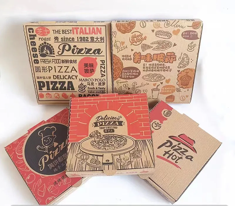 Pizza Packaging Box Kraft Paper Customized Pizza Delivery Box 6 8 10 12