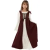 Renaissance-style long dress (red)