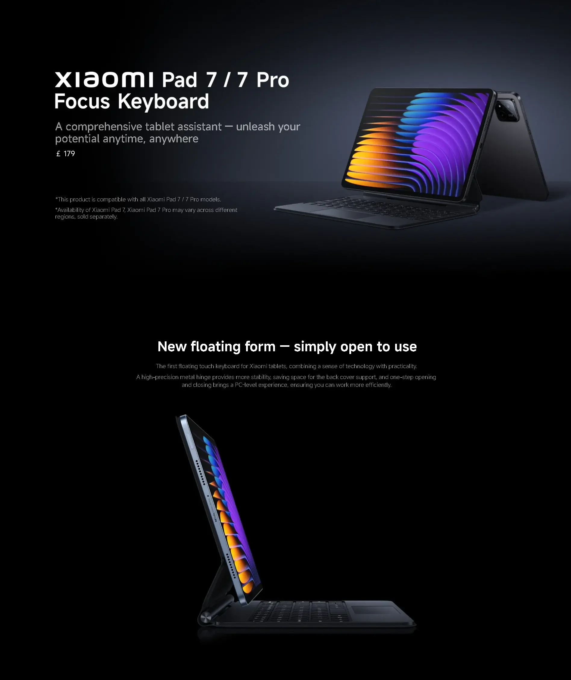 Xiaomi Pad 7/7 Pro Focus Keyboard - RGB Backlit & Mechanical