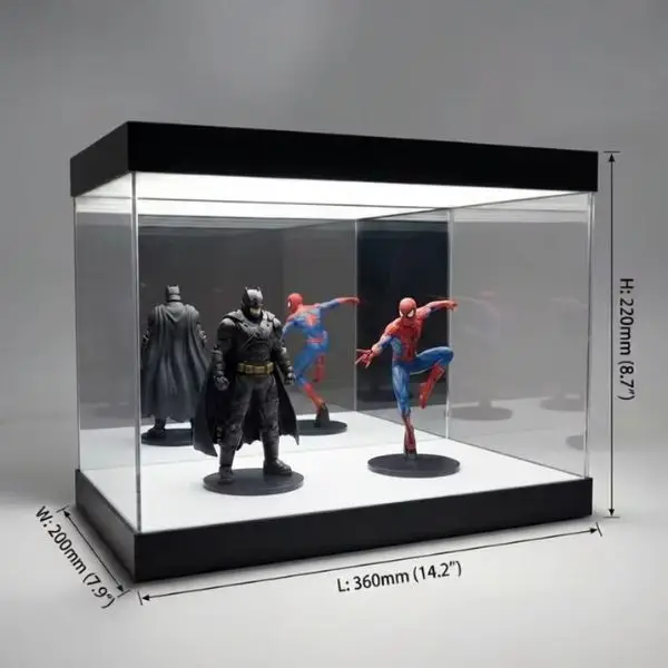TERMEIN custom action figure display case with turntable and RGB lighting