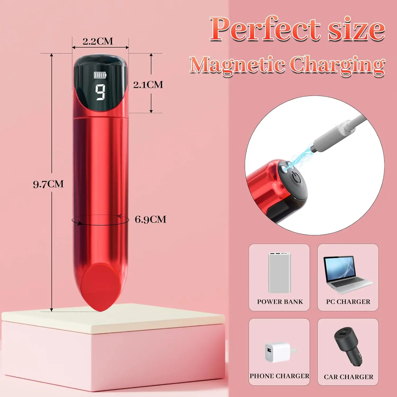 Digital Display 9 Frequency USB Rechargeable Female Orgasm Electric Wireless Vibrating Mini Bullet Vibrator for Women Sex Toy