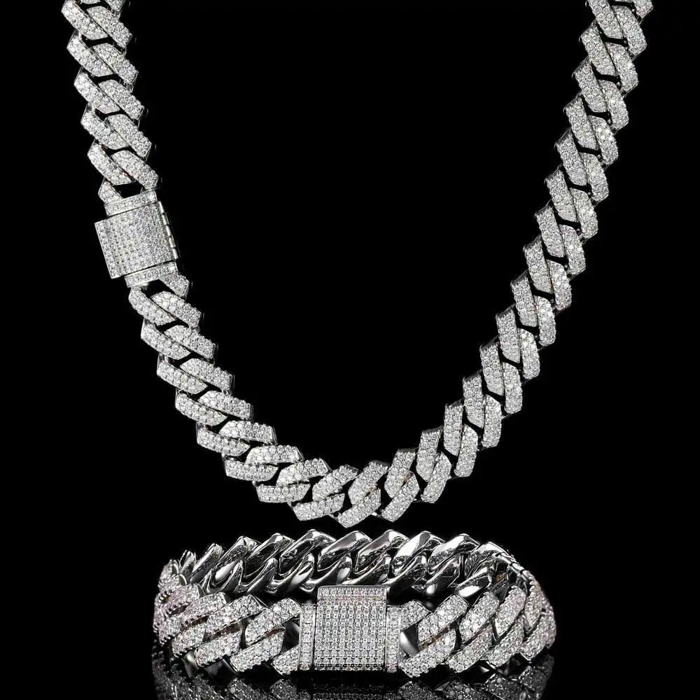 14mm Gold Plated Iced Out Cuban Link Necklace