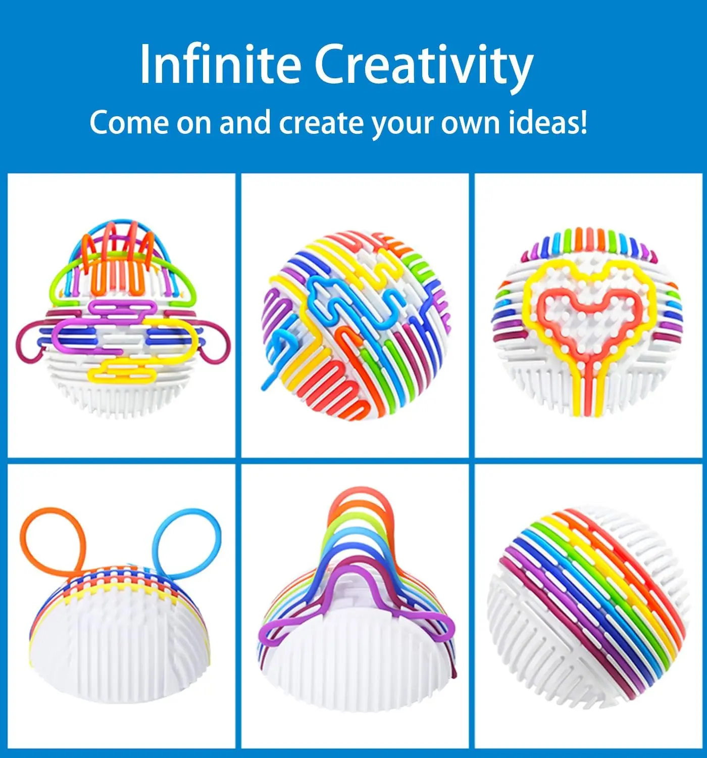 DIY Travel Toys Games, Fidget Sensory Activity Board Ball with 16