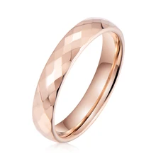 Ready To Ship Fashion Engagement Polished 4MM IP Rose Gold Tungsten Ring Wedding Ring Jewelry Womens Rings