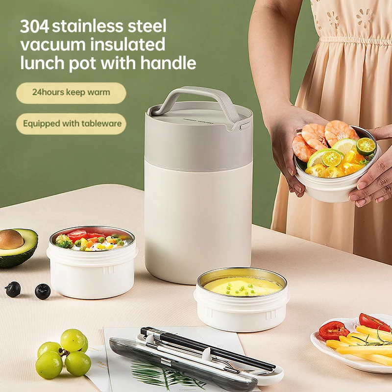 Lekfre Wholesale Vacuum Lunch Box Food Carrier Stainless Steel Insulated Thermos Food Container Storage Carrier Lunch Box