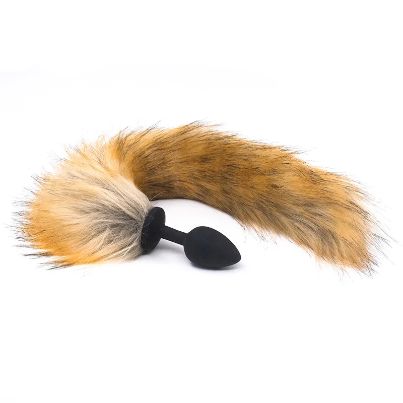 Silicone Anal Plug Tail Vestibule Anal Plug 40 cm Small SM Artificial fox  Tail Adult Sex Products