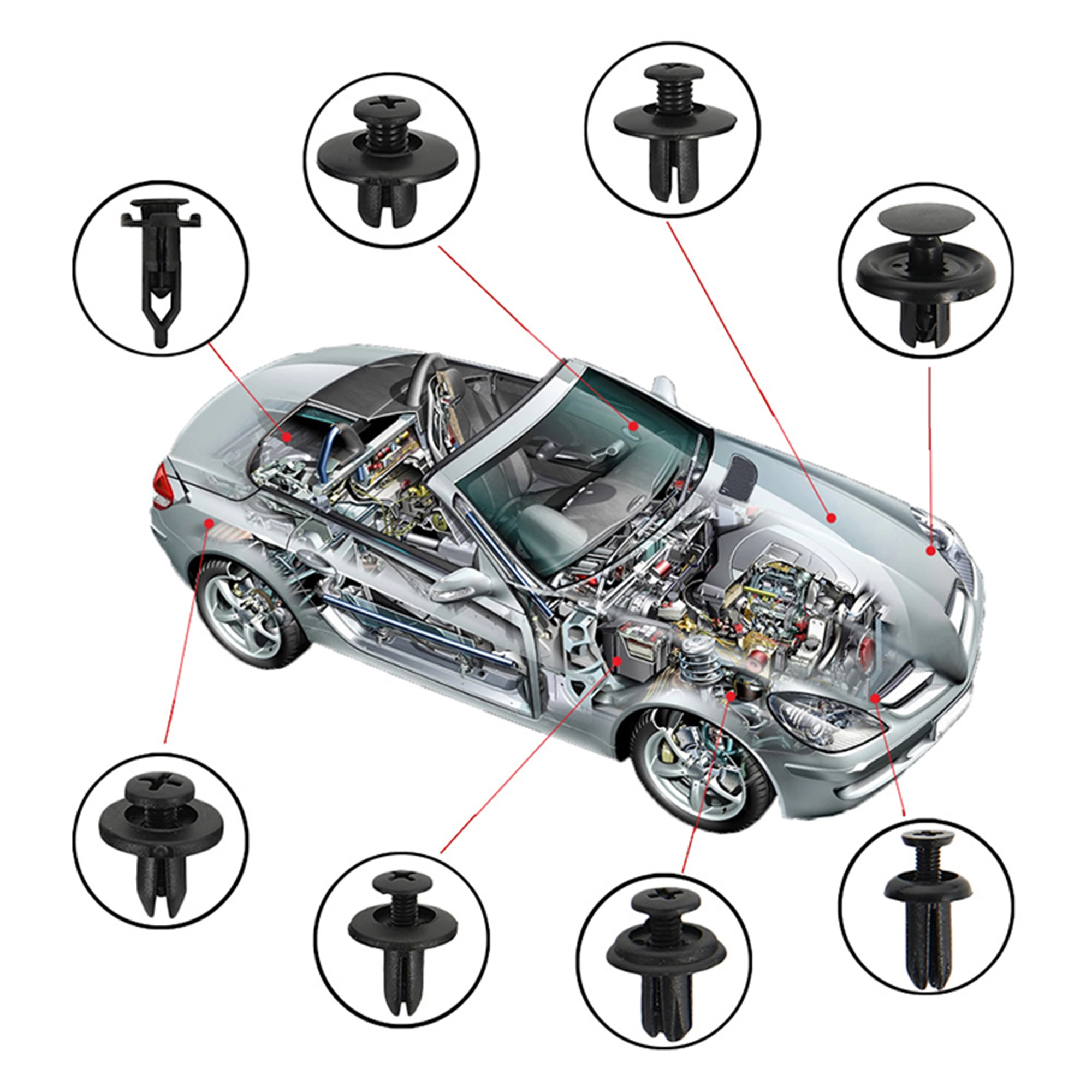 Wholesale Auto Body Pushing Expansion Buckle Plastic Mixed Nylon Car ...