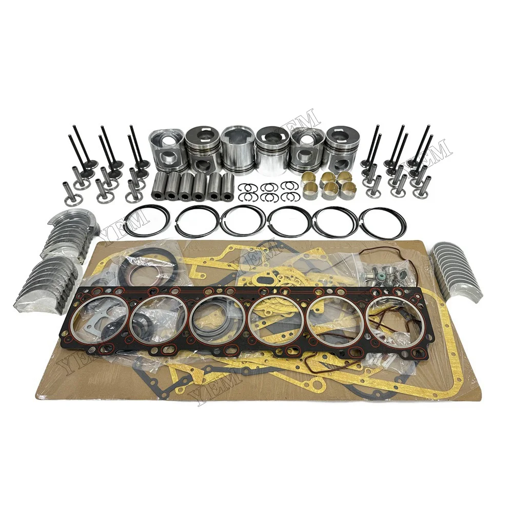 Engine Rebuild Kit With Piston Ring Bearing Valves Cylinder Gaskets Fit for 6CT Engine Parts 6