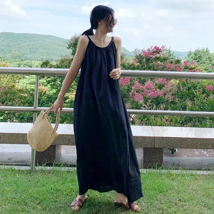Wholesale Summer Retro Cotton and Linen New 2026 Dress Female Korean Style  Fashion Sleeveless Casual A-line Women's Dress
