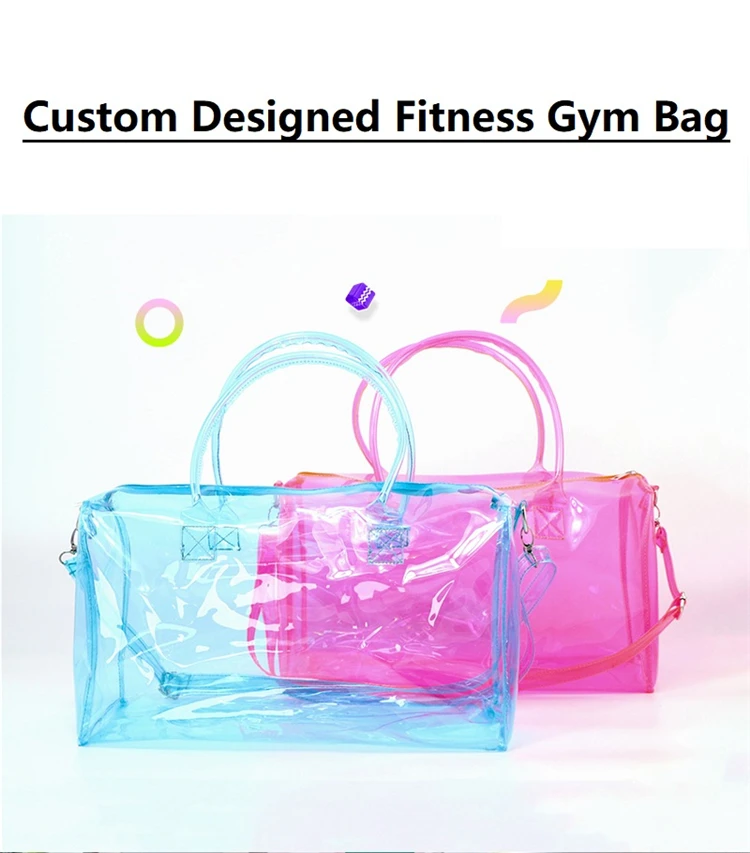 Clear Holographic Sports Duffle Bag, Laser Waterproof Pvc Gym Bag