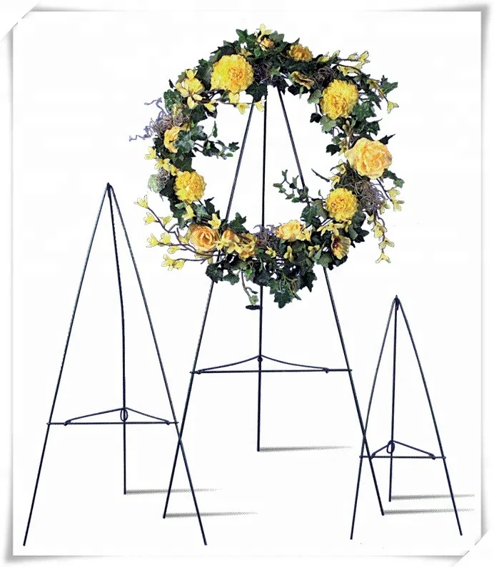 Customizable Metal Flower Stand Wedding Funeral Tripod Stand for Flower Wreath Stands for Cemetery