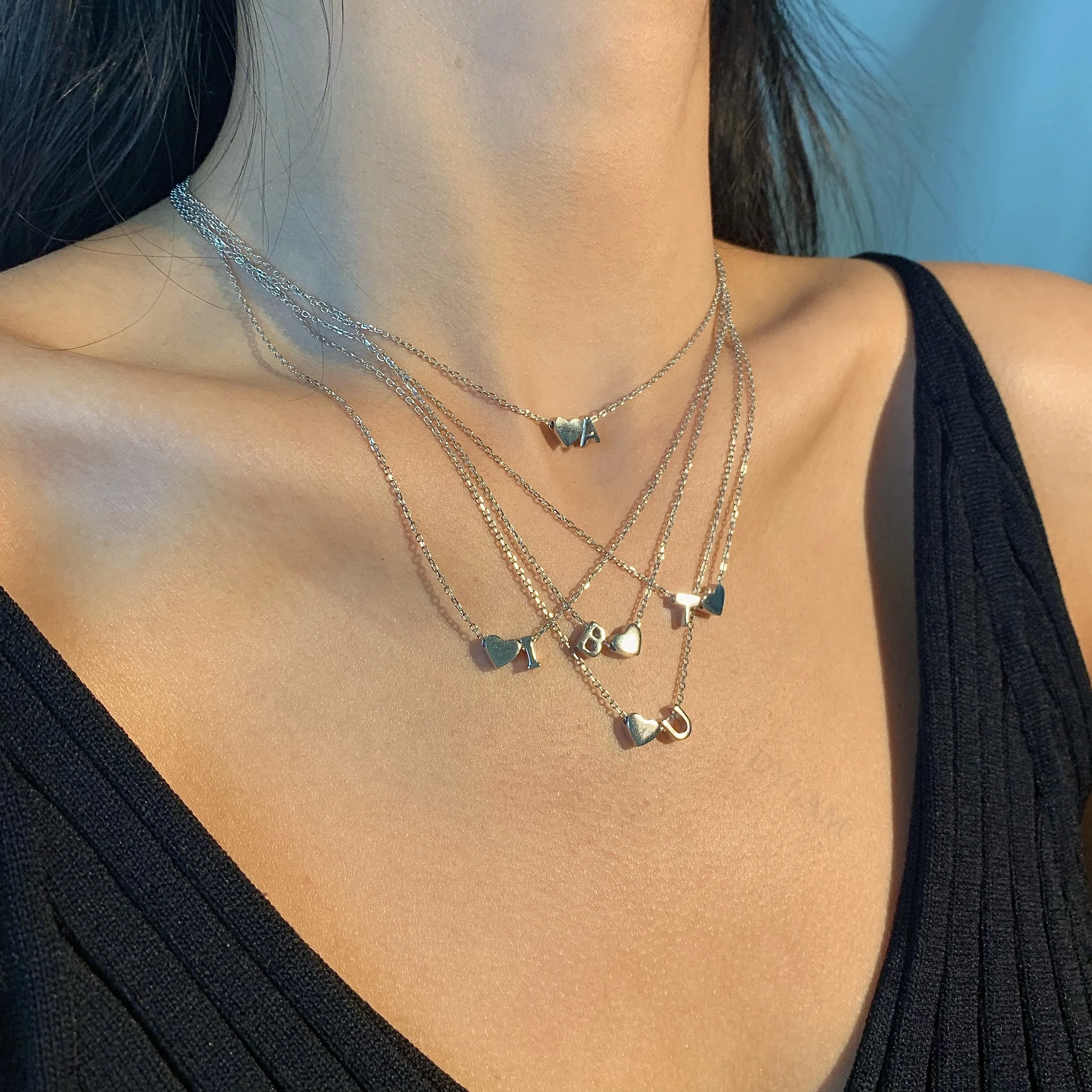 AGVANA Collana in oro con lettera da donna in argento sterling 925 iniziali catena con nome alfabeto collana cz Catena con pendente a moneta per donna Lettera B lunghezza catena