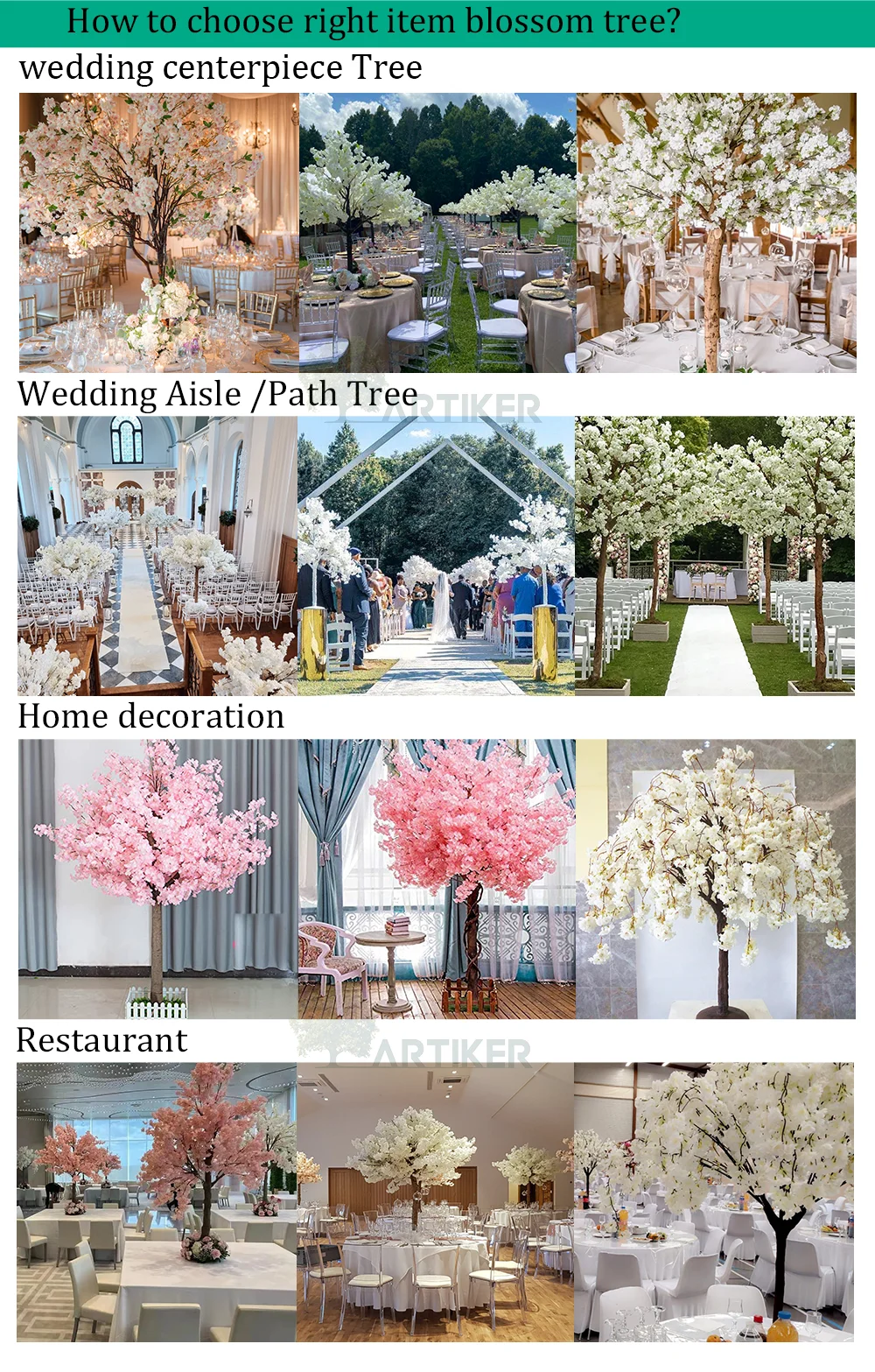 Wedding Table Centerpiece Ornament Tree Silk Artificial Cherry Blossom Tree