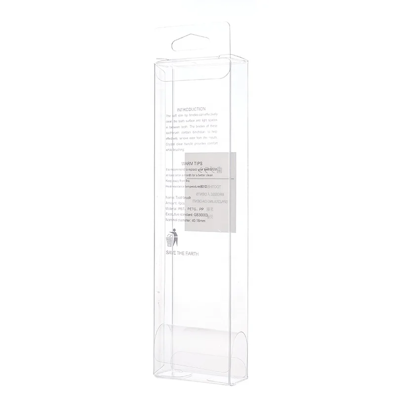 Good Quality Custom Box clear Cuboid PVC Plastic Box Transparent Plastic Tooth Brush Packaging Box