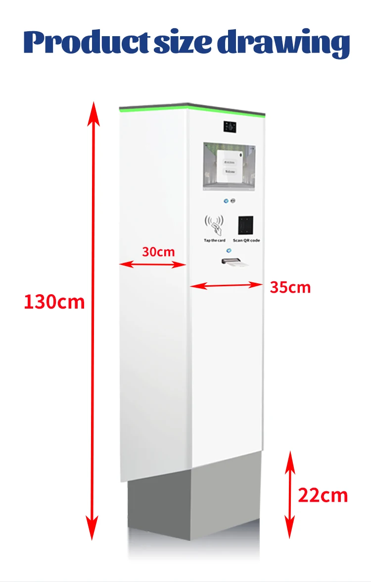 Outside Ticket Machine Outdoor Car Parking System RFID Reader Automatic Self-Service Ticket ...