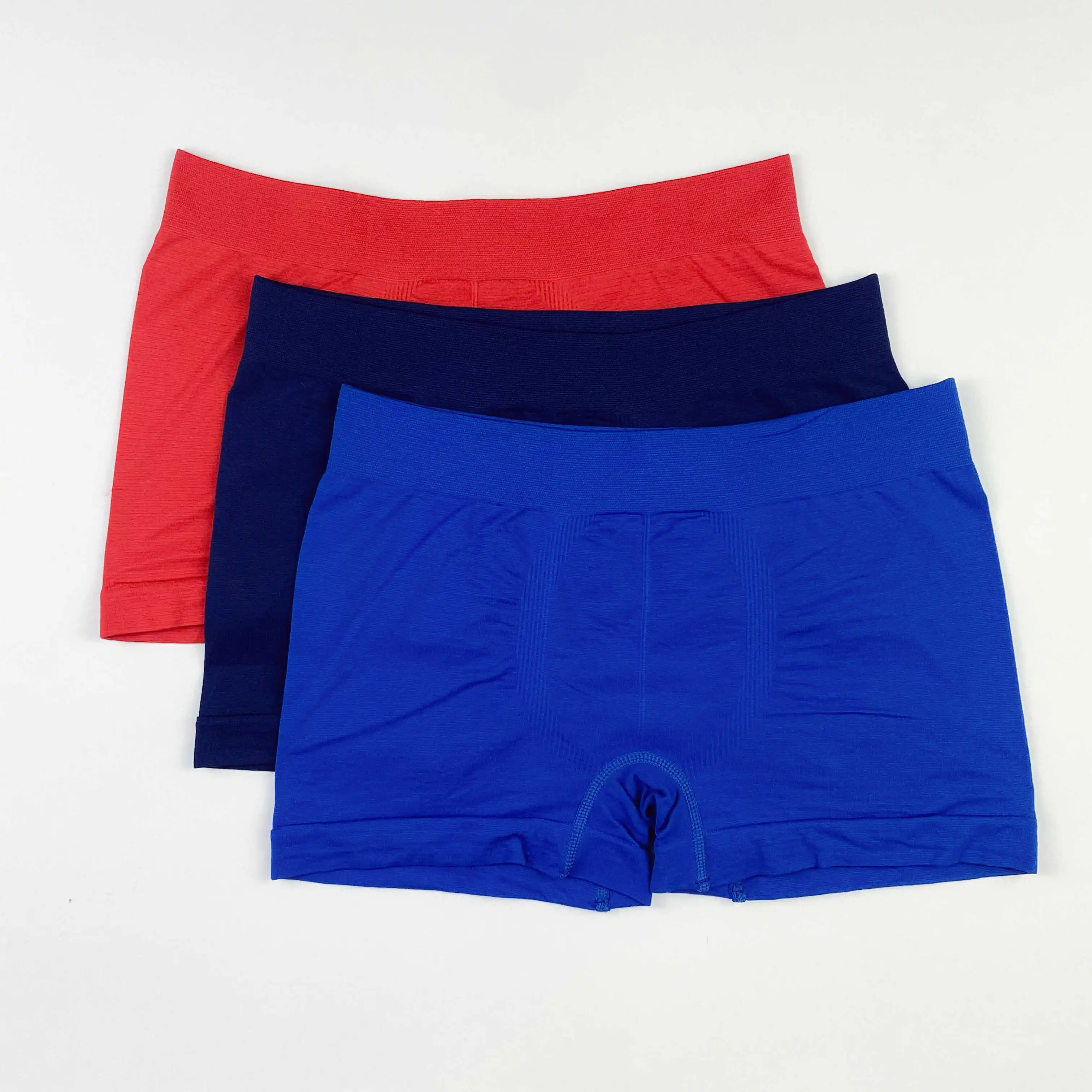 RTS006 Ready to Ship Basic No logo Solid Color Blank in Stock Seamless Polyester Boxer Shorts Boxer Briefs Underwear for Men