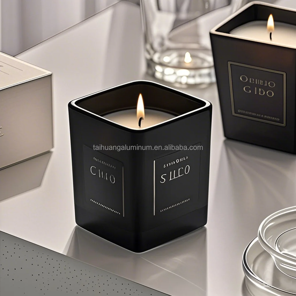 Wholesale Glass Candle Jars White 8oz 10oz 12oz 16oz Unique square ...