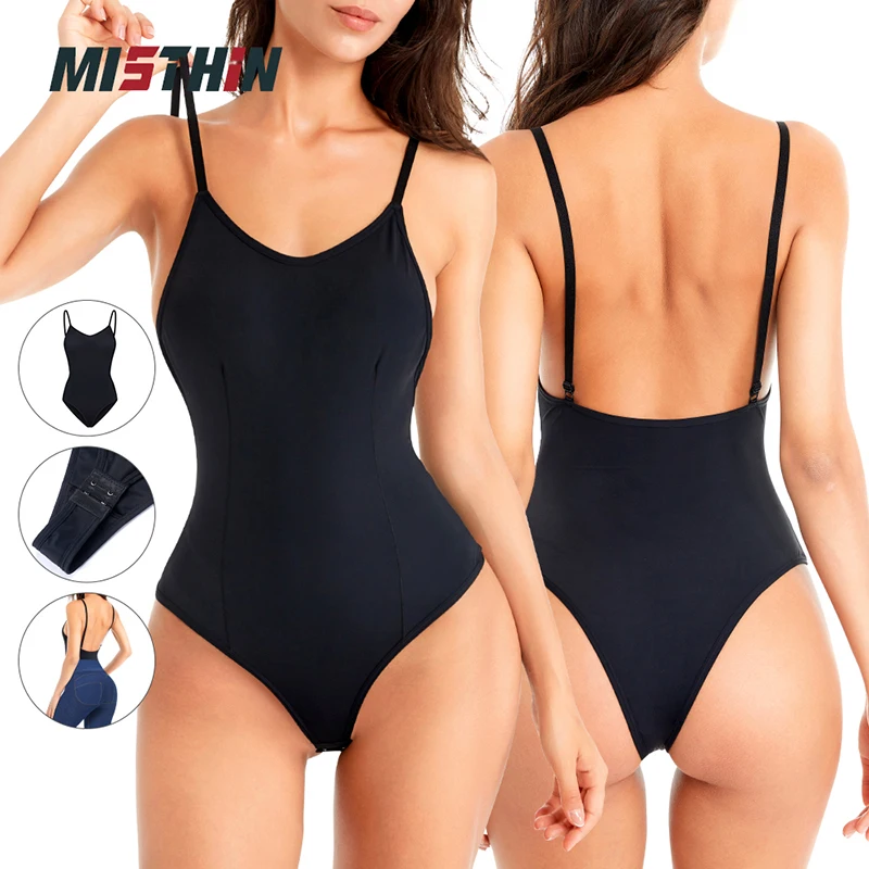 Hot Sale Full Body Women Plus Size Seamless Tummy Control Shaper Shoulder Strap Waist Trainer Backless Thong Bodysuit Shapewear