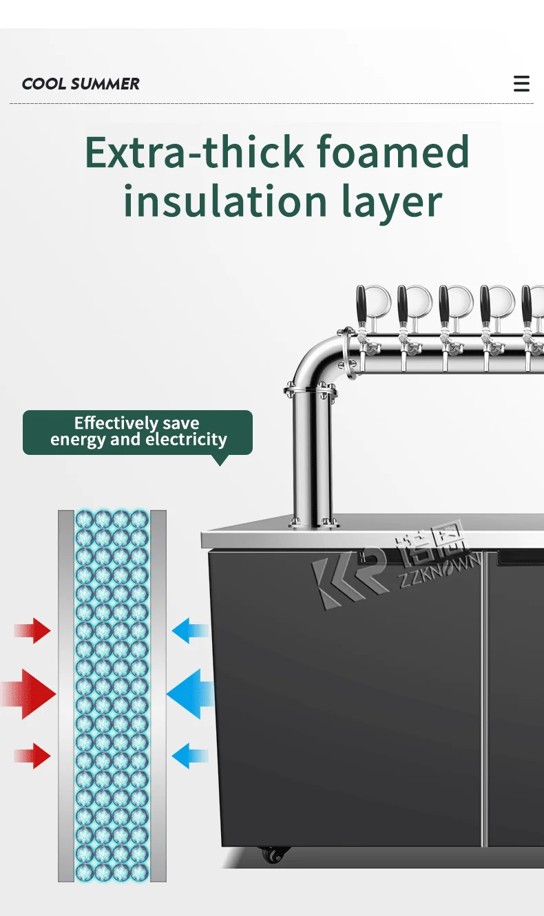 Beer Cooler Kegerator Standard Tower Beer Cooler Dispenser With Fan