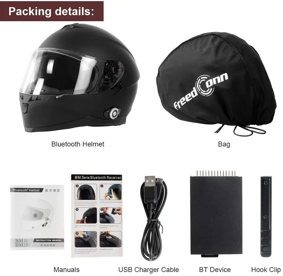 Freedconn Dot Motorcycle Bluetooth Helmet Bm22 Interphone