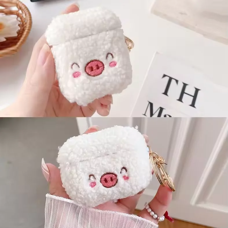 Cute Cartoon Lovely Pet Earphone Case Cover For Airpods 1/2/3 Pro Teddy Pig Headphone Fur Case Accept Customize Laudtec details