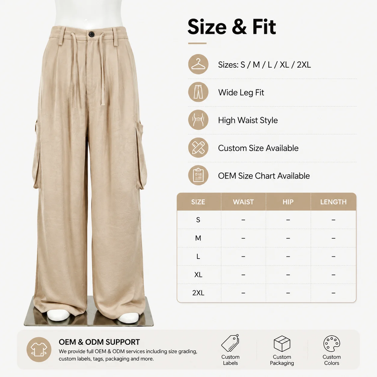 2025 New Women's Harem Pants Mid Waist Loose Fit Paratrooper American Retro Quick Dry Breathable 100% Polyester Spring Workwear