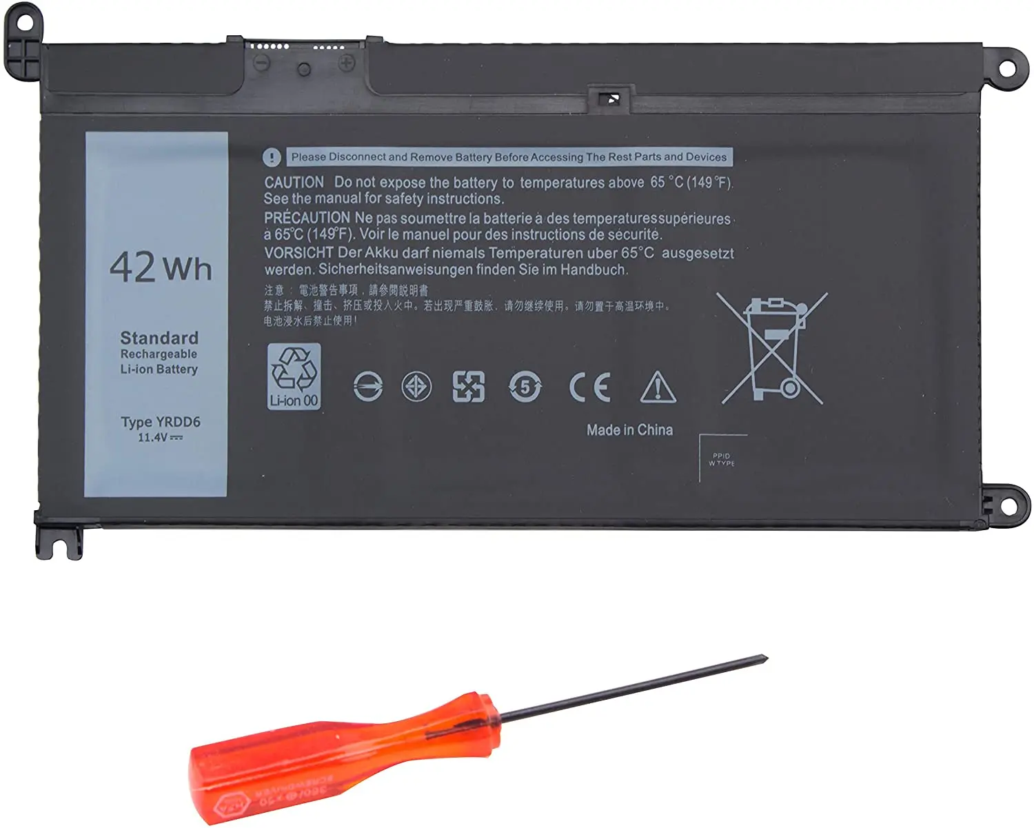  42wh Yrdd6 Replacement Battery For Dell Latitude 3310 2-in-1 5481  5482 5485 5491 5591 2-in-1 Series Lithium Ion Battery - Buy For Dell 3310  Laptop Battery,Yrdd6,Laptop Batteries Product on 