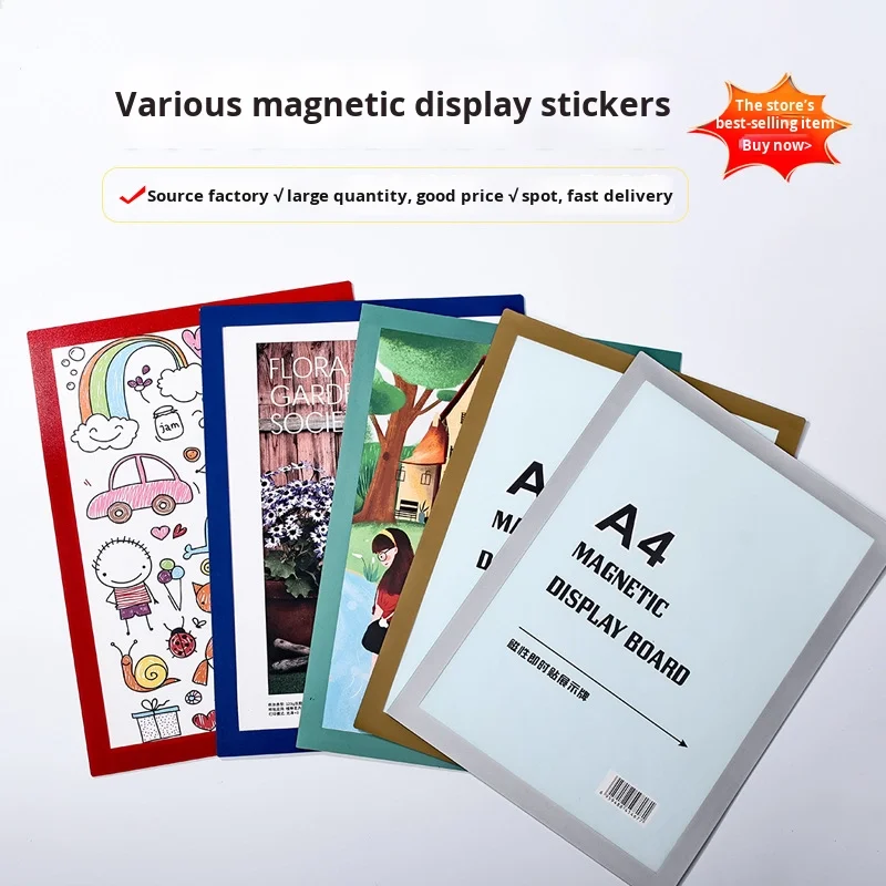 Пружинная Магнитная Сумка для документов A4 без пробойника Офисная деловая лицензия наклейка рамка плаката AL570680991907