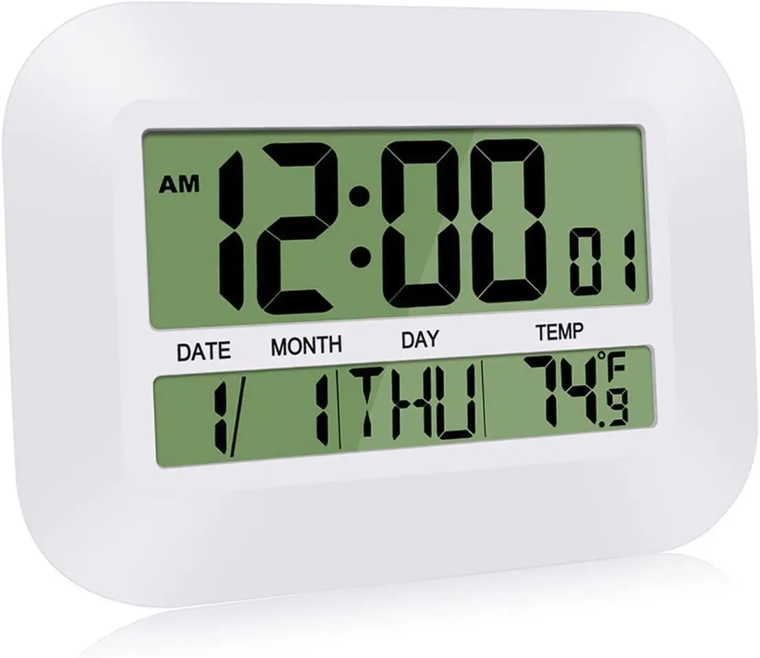 Large Lcd Alarm Clock Digital Wall Clock Simple Desk Clocks With Temperature Calendar For Home Office Buy Alarm Clock