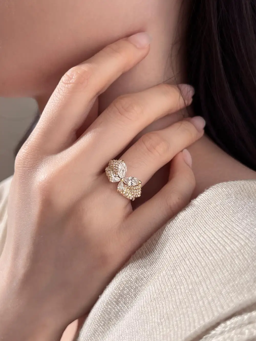 KAKODIY 925 Sterling Silver High-end Boutique Jewelry for Women Ring Wedding Engagement Promise Butterfly Ring detail 3