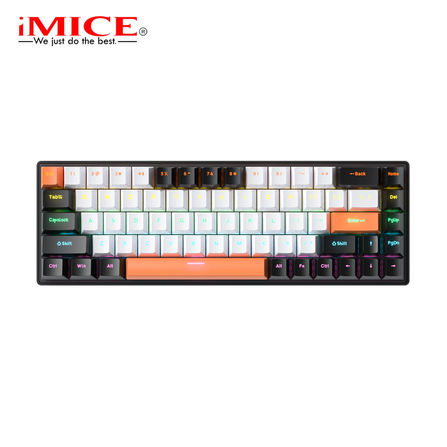 IMICE GK-690 68 Keys Wired Gaming Keyboard with LED Lights, Multi