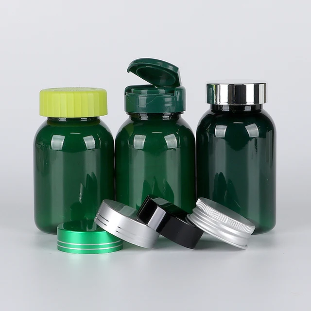 100ml 120ml 135ml 150ml 175ml 200ml 250ml 300ml Empty PET Plastic Pill Capsules Vitamin Medicinal Bottle With Flip Top Cap