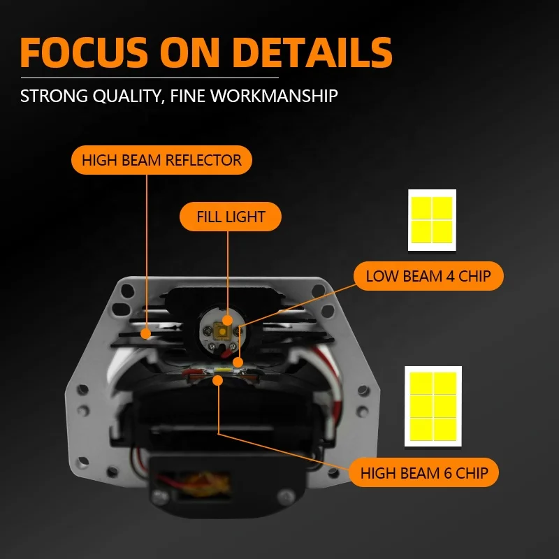 MiaoDiSheng M6PRO Bi Led Laser Lens High Power 65w 75w Bi Laser Lens for Led Headlight Car Light