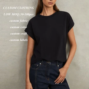 Clothing Factory Hot Selling Summer Short Sleeve Solid Color Basic Tshirt Heavyweigt Women Crew Neck Plain t Shirt